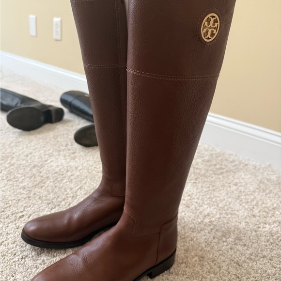 Tory Burch Brown junction Leather Riding Boots - Picture 3 of 4